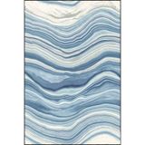 rugs modern Dalgalı Mavi Modern Temalı Desenli Dokuma Taban Halı ve Yıkanabilir Halı miravip9955, 140 x 200