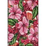 rugs modern Dekoratif Pembe Gül Desenli Yıkanabilir Halı miravip8214, 140 x 200