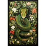 rugs modern Dido 2 Koleksiyonu Yeşil Temalı Çiçek Ve Yılan Desenli Kreatif Modern Dekoratif Halı 3271, 155 x 230