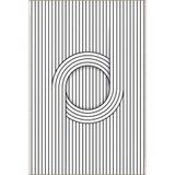 rugs modern Dikey Siyah Çizgili ve Yuvarlak Şekilli Desenli Dekoratif ve Yıkanabilir Halı miravip9244, 140 x 200