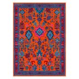rugs modern Etnik Desenli Turuncu Mor Vintage Dokuma Taban Dijital Baskılı Halı Mira 1380, 80 x 150