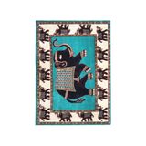 rugs modern Etnik Turkuaz Fil Desenli Dokuma Taban Dekoratif Halı 1456, 140 x 200