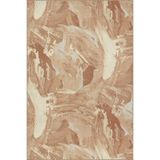 rugs modern Fırça Boyalı Kream Desenli Dokuma Taban ve Yıkanabilir Halı miravip9519, 75 x 300