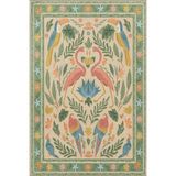 rugs modern Flamingo Hayvan Pembe Renkli Desenli Yıkanabilir Dekoratif Halı miravip8061, 100 x 250