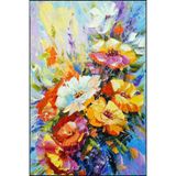 rugs modern Floral Çiçek Kırmızı Renkli Manzaralı Dekoratif ve Dokuma Taban Yıkanabilir Halı miravip8822, 140 x 200
