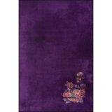 rugs modern Floral Kapalı Renkte Mor Renkli Desenli Dokuma Taban Halı ve Yıkanabilir Halı aloha183, 75 x 200