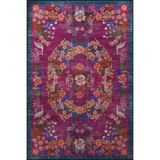 rugs modern Floral Mira Koyu Pembe Tema Çok Renkli Çiçek Desenli Renkli Dokuma Taban Halı Mira 2918, 140 x 200