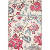 rugs modern Floral Pembe Botanik Temalı Desenli Dokuma Taban Halı ve Yıkanabilir Halı miravip9930, 150 x 300