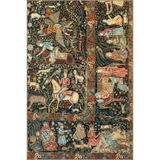 rugs modern Floral Temalı İnsan ve At Figürü Desenli Etnik Vintage Dekoratif Halı 4893, 70 x 120