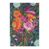 rugs modern Fuşya Turuncu Çiçek Tema Çok Renkli Desenli Dekoratif Halı 1713, 80 x 240