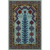 rugs modern Geleneksel Ağaç Desenli Mavi Renklerde Dokuma Taban Halı 4281, 140 x 200