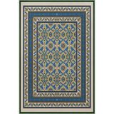 rugs modern Geleneksel Örgü Desenli Mavi Sarı Dokuma Taban Halı 4282, 100 x 100