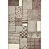 rugs modern Geometrik Kahverengi Kareli Desenli Dokuma Taban Halı miravip1001, 75 x 150