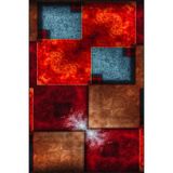 rugs modern Geometrik Karelii Kırmızı Boyalı Temalı Desenli Dokuma Taban Halı Ve Yıkanabilir Halı Miravip10247, 100 x 100