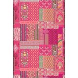 rugs modern Geometrik Pembe Çerçeveli Desenli Dokuma Taban ve Dekoratif Yıkanabilir Halı miravip8540, 155 x 230
