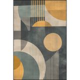 rugs modern Geometrik Renkli Temalı Desenli Dokuma Taban Halı ve Yıkanabilir Halı miravip10030, 140 x 200