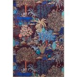 rugs modern Goblen Tasarım Çok Renkli Ağaç Ve Çiçek Desenli Vintage Dekoratif Halı 3355, 100 x 100