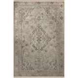 rugs modern Gri Bej Temalı Geleneksel Motif Çiçek Desenli Saçaklı Vintage Dekoratif Halı 3133, 80 x 150