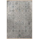 rugs modern Gri Bej Temalı Motifli Etnik Çiçek Desenli Kreatif Vintage Dekoratif Halı 2996, 140 x 200