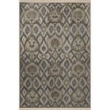 rugs modern Gri Bej Temalı Motifli Etnik Desenli Saçaklı Vintage Dekoratif Halı 3141, 140 x 200