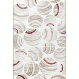 rugs modern Gri Bej Temalı Soyut Daire Golf Topu Şekli Desenli Modern Dekoratif Halı 4892, 120 x 120