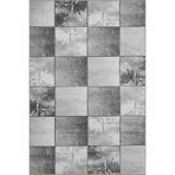 rugs modern Gri Kareli Renkli Desenli Dokuma Taban Halı ve Yıkanabilir Halı miravip10171, 100 x 300