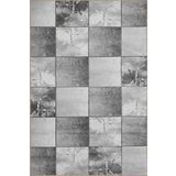 rugs modern Gri Kareli Renkli Desenli Dokuma Taban Halı ve Yıkanabilir Halı miravip10171, 75 x 240