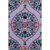 rugs modern Gri Pembe Temalı Geleneksel Motif Desenli Vintage Dekoratif Halı 4665, 150 x 150