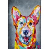 rugs modern Gülen K9 Köpek Pastel Boyalı Renkli Dokuma Taban Yıkanabilir Halı miravip8785, 100 x 150