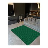 rugs modern H Logo Yeşil Geometrik Desenli Dokuma Taban Halı Mira 1347, 140 x 200