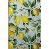 Rugs Modern Halı Açık Mavi Temalı Ağaç Dalı ve Limon Desenli Modern Dekoratif Halı 2736