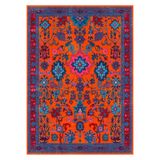 Rugs Modern Halı Etnik Desenli Turuncu Mor Vintage Dokuma Taban Dijital Baskılı Halı Mira 1380