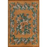 Rugs Modern Halı Karabağ Taba Yeşil Çiçek Desenli Dekoratif Dokuma Taban Halı Mira 1269