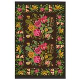 Rugs Modern Halı Mira 946 Karabağ Vintage Görünüm Siyah Saçaklı Dokuma Taban Halı