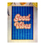 Rugs Modern Halı MOSSO Retro Çok Renkli Good Vibes Yazı Detaylı Dokuma Taban Dekoratif Halı mosso129