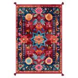 Rugs Modern Halı Nora Art 15 Çiçek Desenli Etnik Püsküllü Pastel Renkli Dokuma Taban Dekoratif Salon Halısı