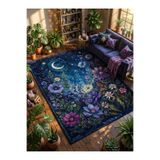Rugs Modern Halı SDT Gece Bahçesi Temalı Ay Ve Yıldız Motifli Mor Dokuma Taban Dekoratif Halı sdt1301
