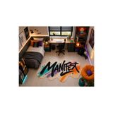 Rugs Modern Halı SDT Manifest Yazılı Grafitti Stil Özel Kesim Bej Siyah Çok Renkli Krem Dokuma Taban Dekoratif Halı sdt1306