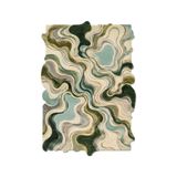 Rugs Modern Halı SDT Özel Kesim Soyut Dalgalı Akışkan Desenli Yeşil Dokuma Taban Dekoratif Halı sdt3002