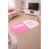 Rugs Modern Halı SDT Retro Damalı ve Dalgalı Pembe - Krem Dokuma Taban Dekoratif Halı sdt693