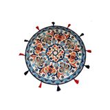 Rugs Modern Halı Suzani Blue 601 Etnik Ve Çini Desen Yuvarlak Püsküllü Halı