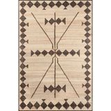 rugs modern Hasır Tonlarda Küp Geometrik Baklavalı Desenli Dokuma Taban ve Yıkanabilir Halı miravip9386, 140 x 200