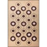 rugs modern Hasır Tonlarda Yuvarklak Siyah Desenli Dokuma Taban Halı miravip999, 120 x 180