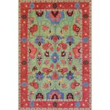 rugs modern Hira Kırmızı Çiçekli Desenli Dokuma Taban Halı ve Yıkanabilir Halı aloha109, 140 x 200