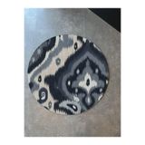 rugs modern Ikat Desen Lacivert Dokuma Taban Yuvarlak Halı Mira 1437, 120 x 120