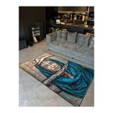 rugs modern Kadın Yüzü Figürlü Sanatsal Desenli Dekoratif Halı 1727, 140 x 200