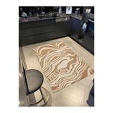 rugs modern Kahverengi Krem Yazılı Dalgalı Desenli Modern Dekoratif Halı miravip476, 140 x 200