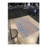 rugs modern Kahverengi Mavi Çizgili Dalgalı Desenli Modern Dekoratif Halı miravip477, 140 x 200