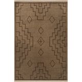 rugs modern Kahverengi Temalı Geleneksel Motif Desenli Saçaklı Vintage Dekoratif Halı 3109, 140 x 200