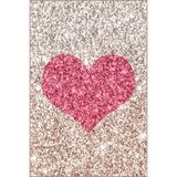 rugs modern Kahverengi Temalı Pembe Kalp Desenli Kreatif Modern Dekoratif Halı 4992, 140 x 200